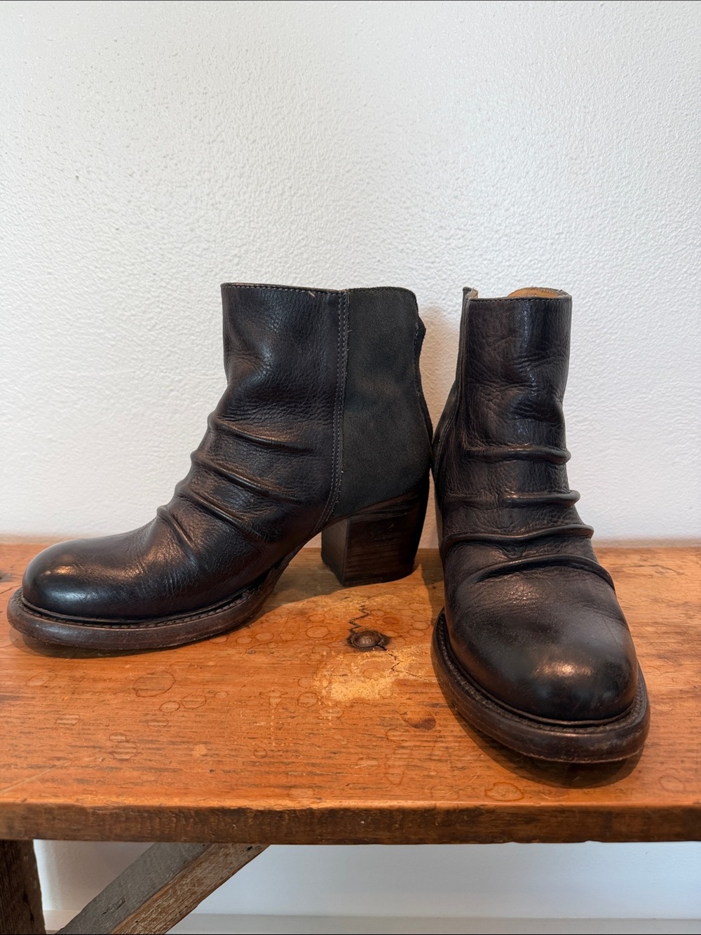 Bed Stu Black Leather Ankle Booties